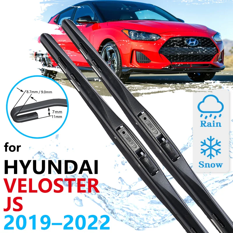 For Hyundai Veloster JS 2019 2020 2021 2022 N Car Front Wiper Blades Washer Cleaning Windscreen Screen Windshield Accessories J