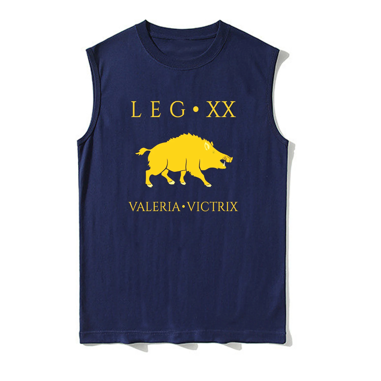 Roman Legion - Legio XX Valeria Victrix Vexillum Boar Symbol Tanktop 100% Cotton O-Neck Vests Casual Mens Sleeveless T-shirt