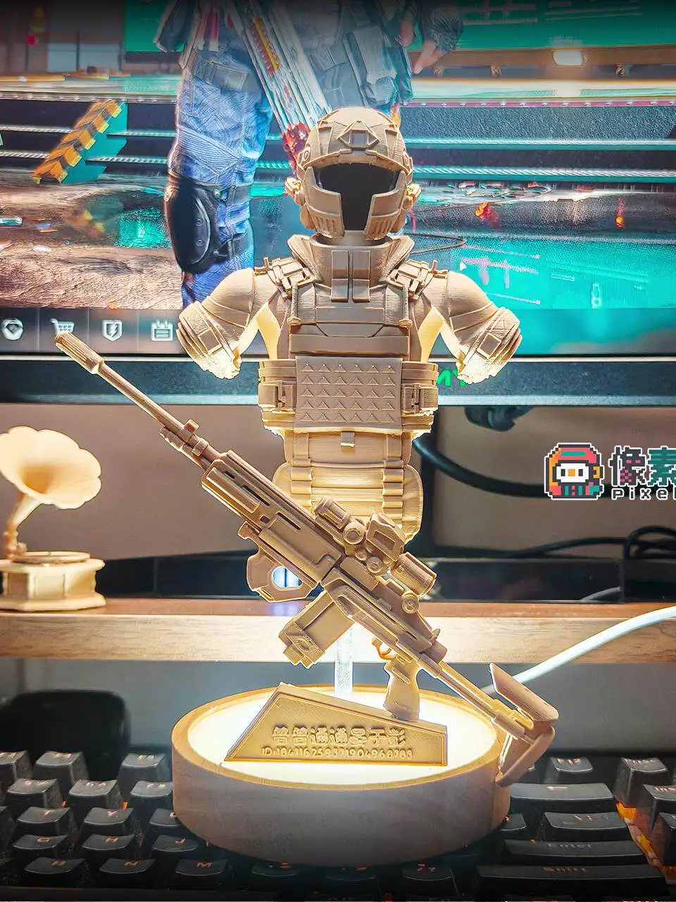 デルタ作戦周辺フィギュア-ウェイ・ロン・レッド・ウルフ6ピースタイタンアーマーモデル3dプリント誕生日プレゼントオーナメント