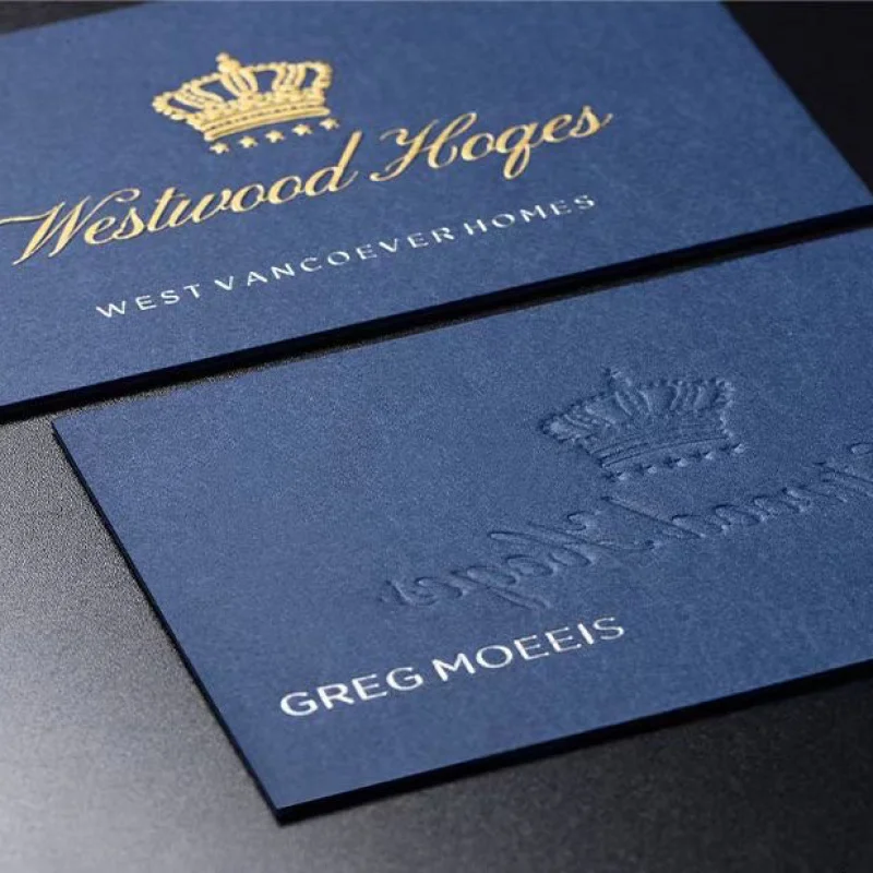 custom.Custom Corporate Marketing Visitenkarte Luxuriöser, schwarz geprägter neuer Visitenkartendruck mit Folienprägung