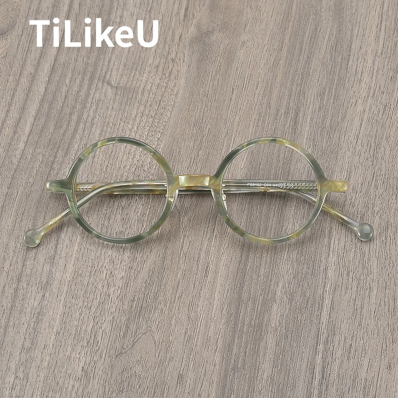 Japan Handmade Small Round Rim Eyeglasses Retro Acetate Glasses Frame Women Myopia Eyewear Frame Men Prescription Eyeglass Frame