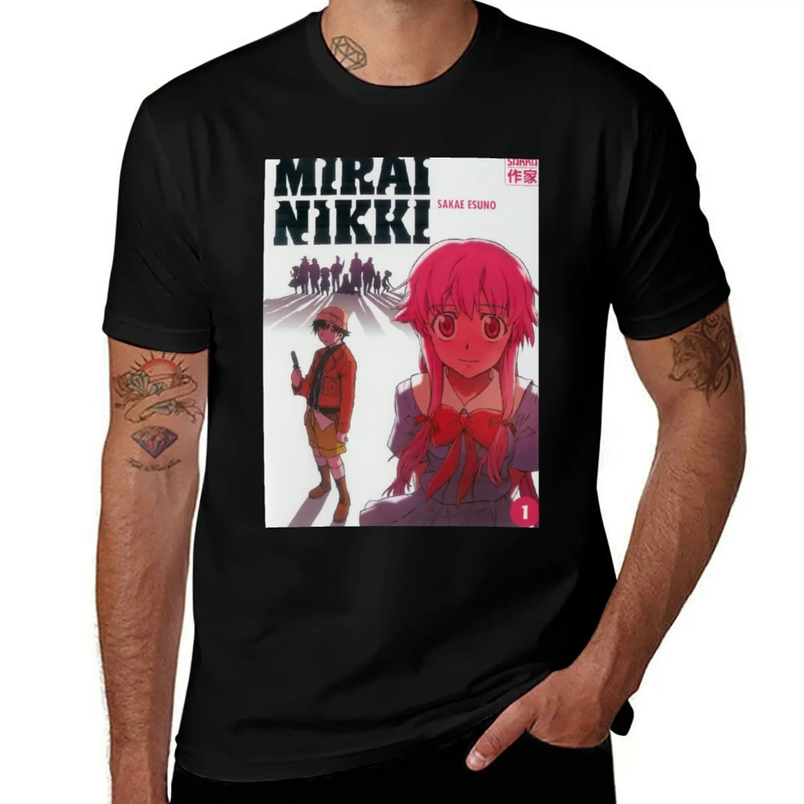 

Mirai Nikki - Future Diary Cover 1 T-Shirt mens graphic t shirts man t shirts cotton man graphic t shirt T-Shirt