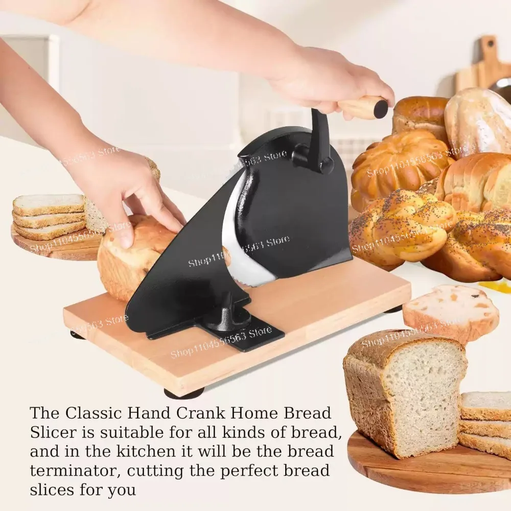 Hand Crank Bread Slicer | Household Manual Bread Cutting Machine for Homemade Loaf