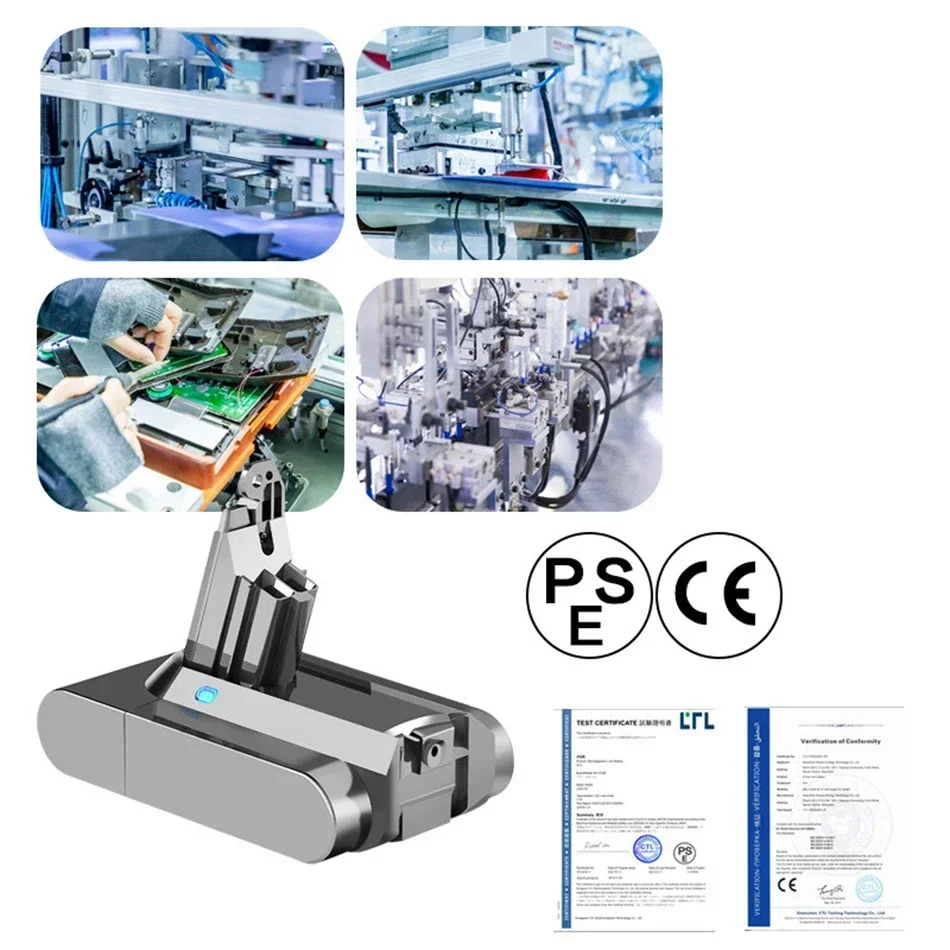 Dyson V6 V7 V8 V10 Battery Series SV12 DC62 SV11 SV10 Handheld Vacuum Cleaner Spare battery Replacement Battery for Dyson
