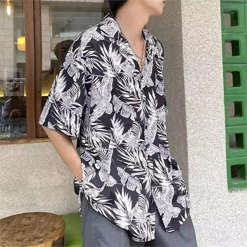 

Loose Fit Men's ort Sve irt Large Size 300 Pou Retro Sle Casual Sun Protection Outerwear Cardigan Spring Summer