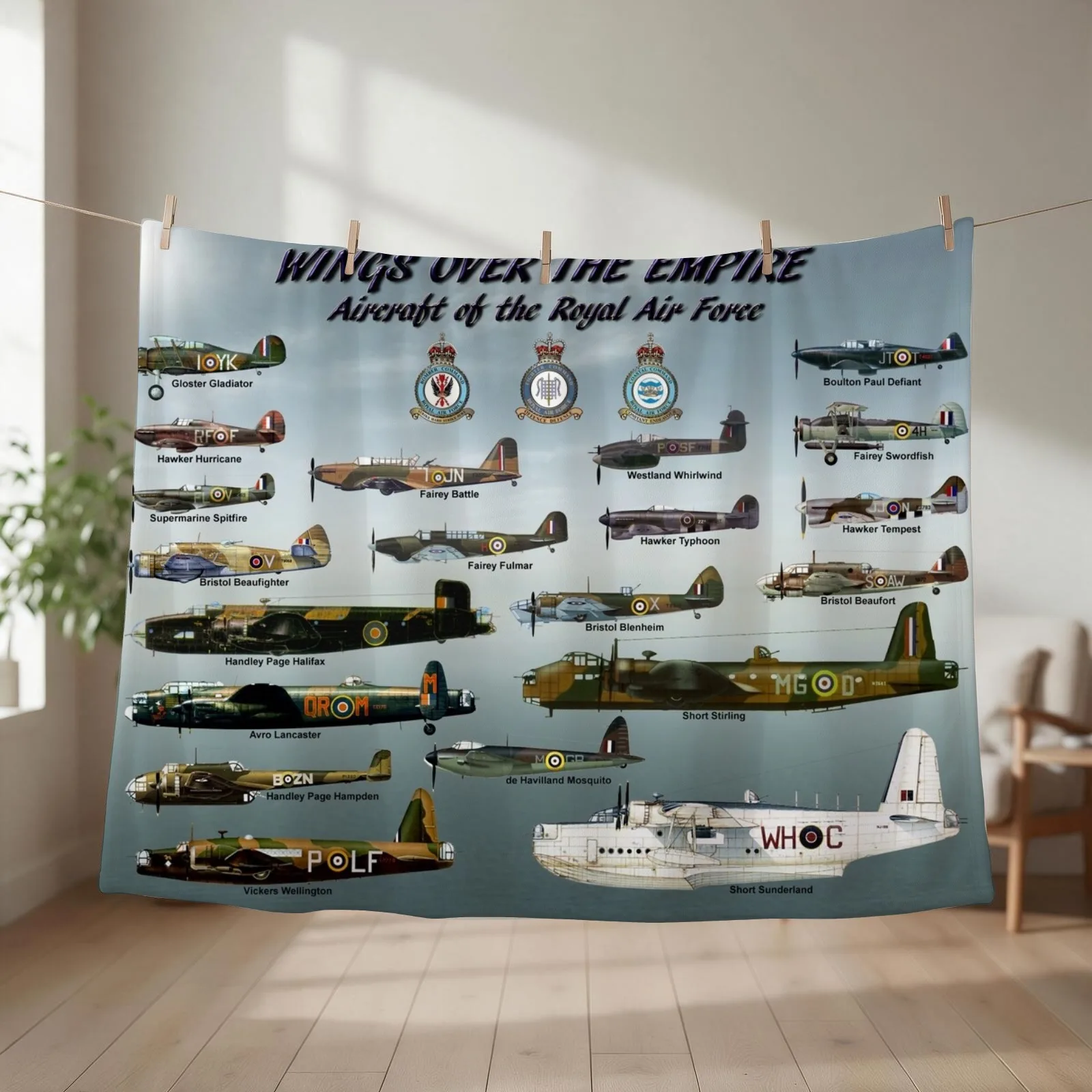 Wings over the Empire Throw Blanket Quilt Bed linens Plaid Flannel Blankets