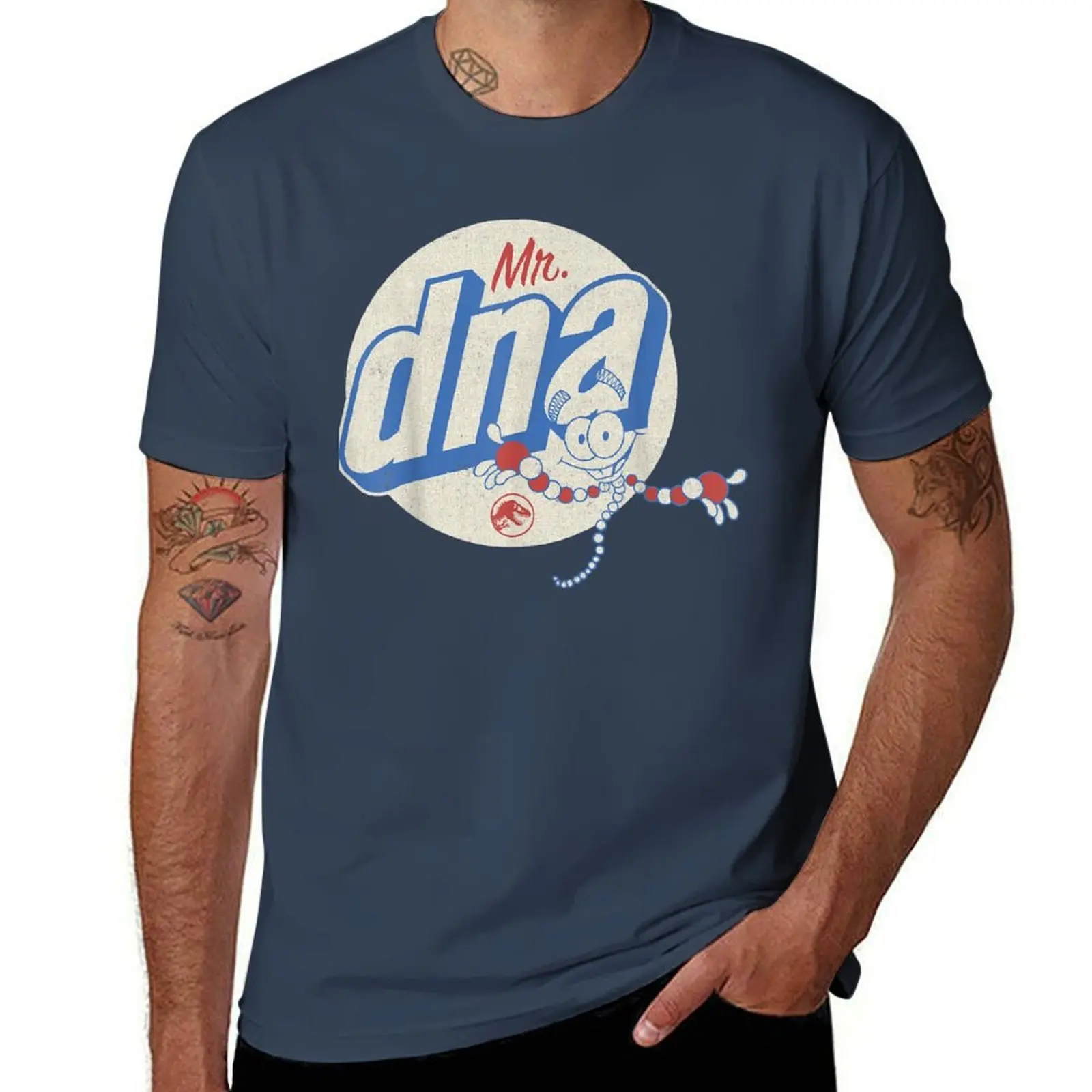 

Jurassic World DNA Logo T-Shirt man t shirt heavy cotton anime tshirt T-Shirt