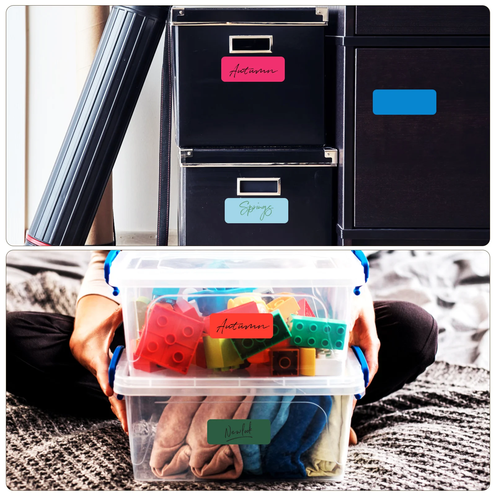 

100pcs Colorful Classification Stickers Blank Sticky Labels Sign Office Home Use Marking Tab Label Stickers For Storage