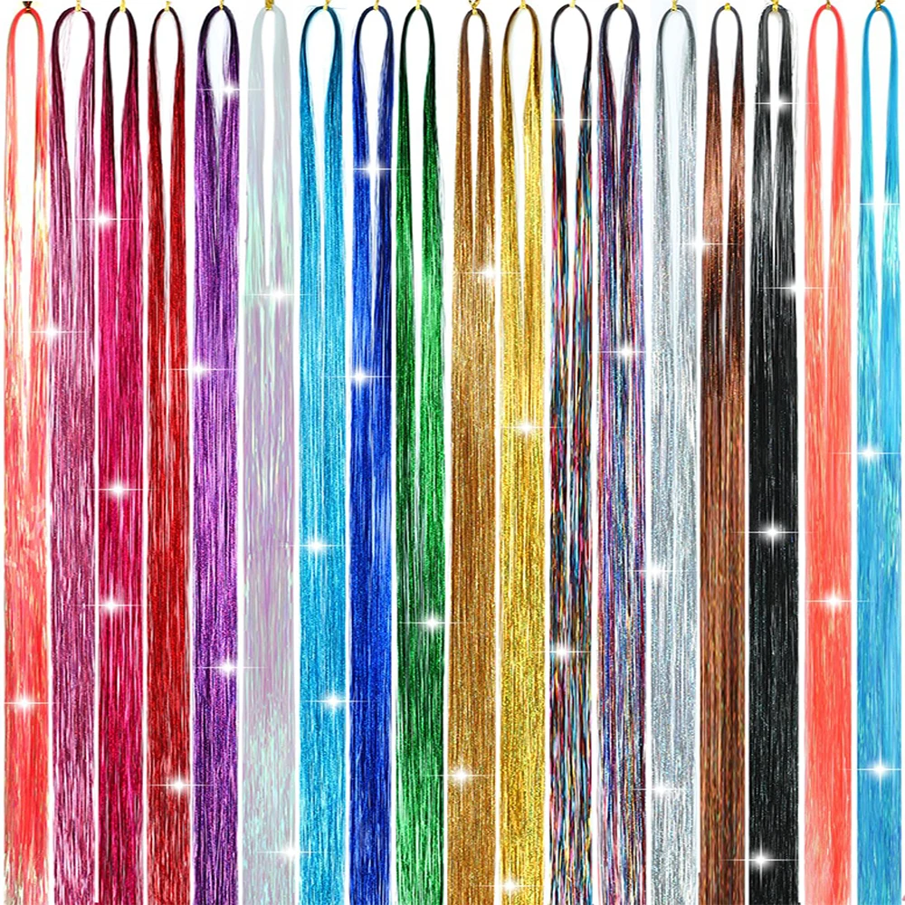 

24 color 1Pc sparkling shiny hair accessories for hair extensions that dazzle female hippies. Headwear and hair editing tools ar