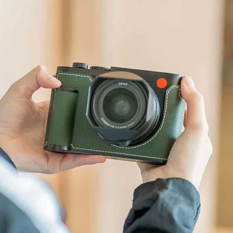 For Leica Q3 High Quality Handmade Genuine Leather Camera Case Bag with Handle Part Handgrip Protective Sleeve Box Base