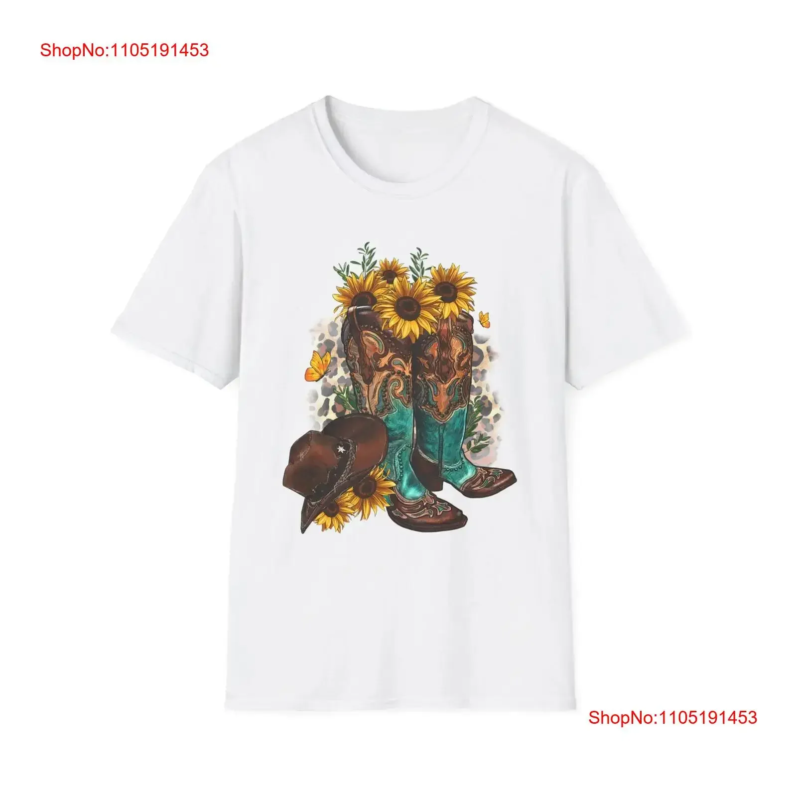 أحذية رعاة البقر عباد الشمس تي شيرت ملابس البلد الأزهار لخمر غسلها مصمم الملابس أوم الرسم ملابس الشارع مريحة
