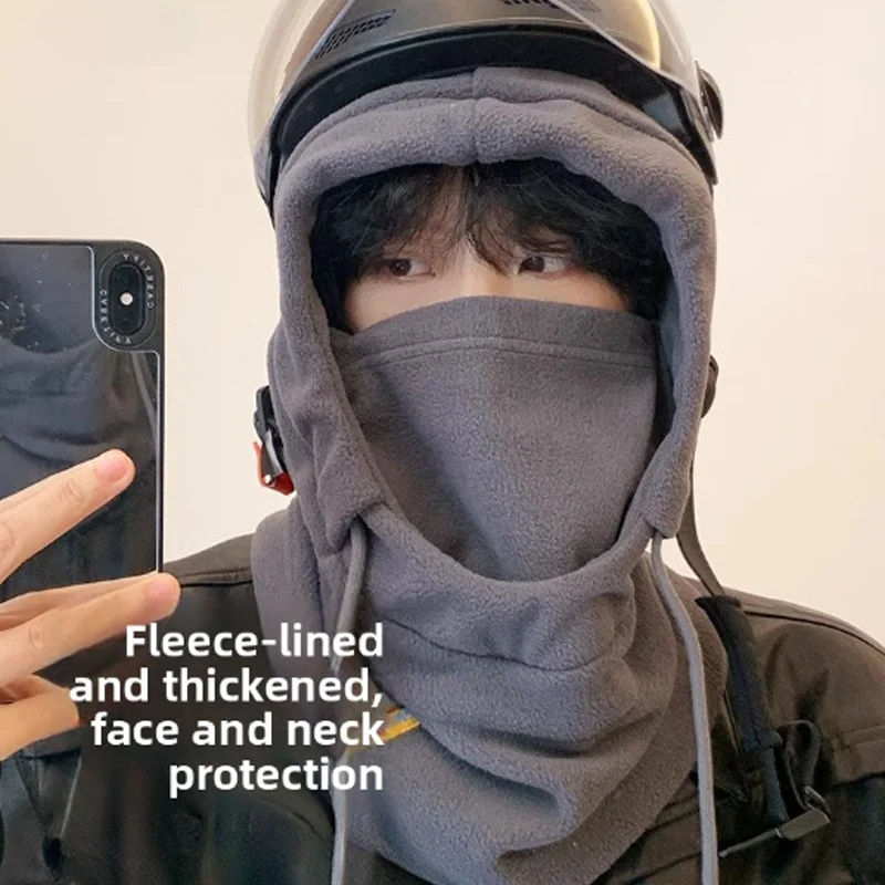 Balaclava Cap Winter Outdoor Windproof Motorcycle Neck Cover Integrated Cap 3-in-1 Motorcycle Sport Cold Weather Riding Hat