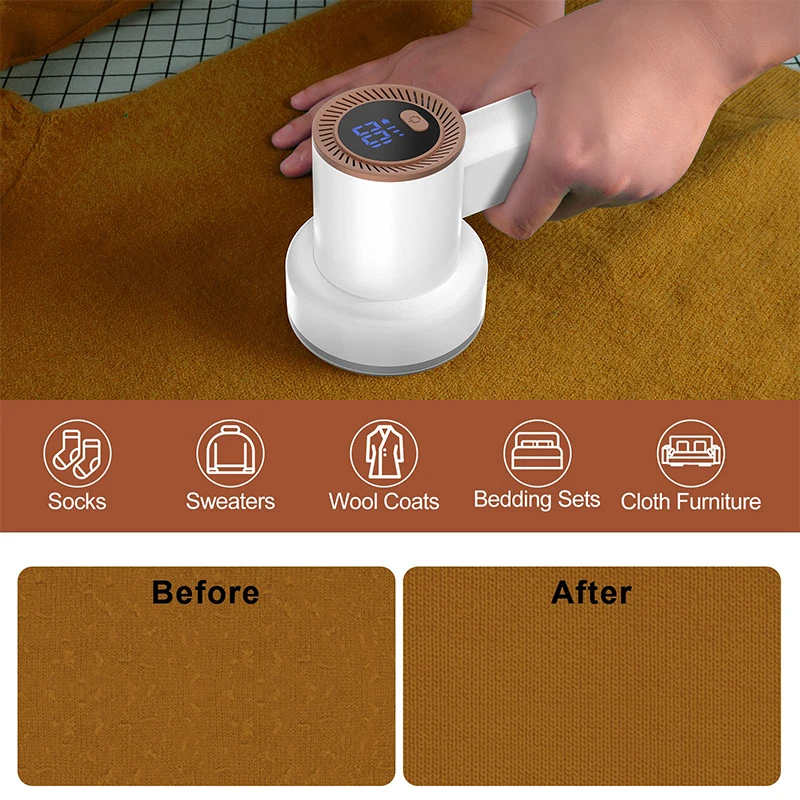 Yunchi elétrica hairball trimmer inteligente led display digital tecido lint removedor de carregamento usb portátil profissional rápido agregado familiar