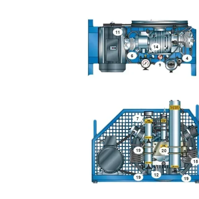 

GMC215 High-Pressure Air Respirator Inflation Pump 215L Filling Compressor for Industrial Use