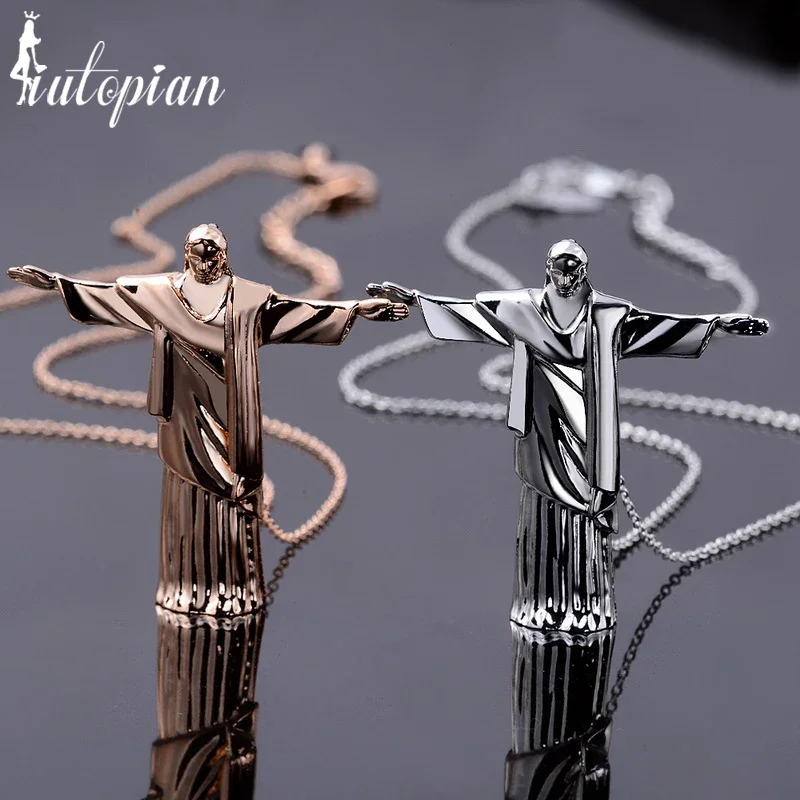 Italina Rigant New Arrival Rio de Janeiro Cristo Redentor Colar De Pingente Feito Com Liga Ambiental RG77271