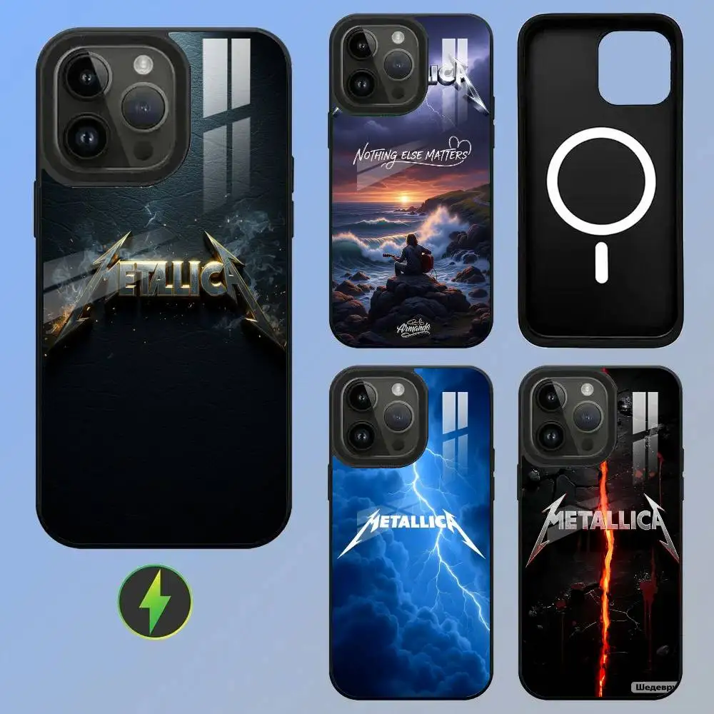 

Metallica Wireless Charging Glass Texture Printed Phone Case For iPhone 11/12/13/14/15/16/17 Plus, Pro, Pro Max & Air