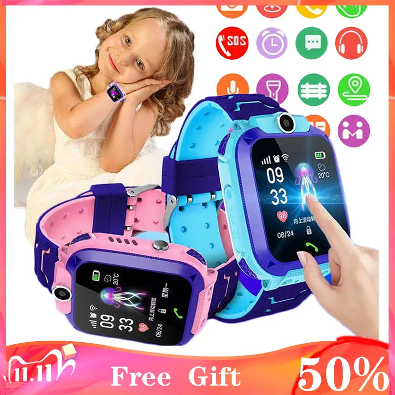 

Q12 Children Smart Phone Watch 2G Sim Card Tracker SOS Camera kids Voice Chat Smartwatch Waterproof Boys Girls Clock Gift