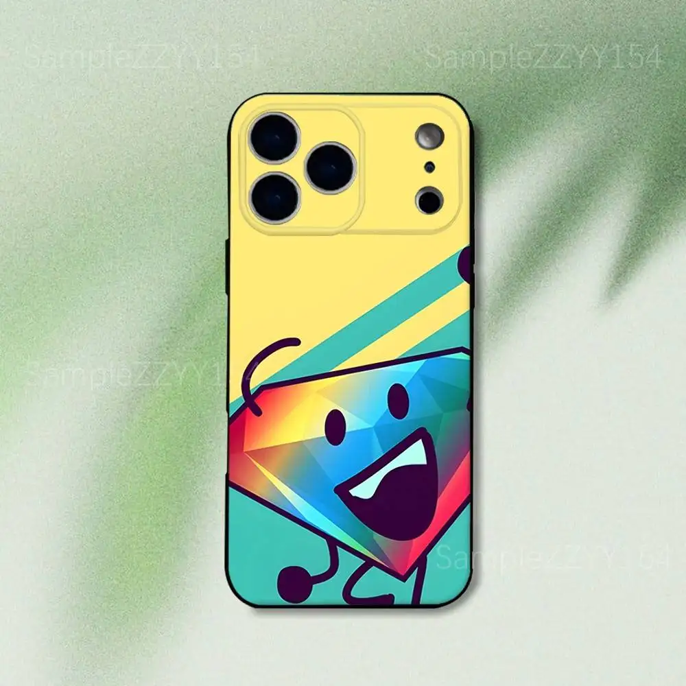 حافظة هاتف Battle For Dream Island لهاتف iPhone 17,16,15,14,13,12,Pro,Max,Plus,E,SE4,Air,Mini Black Soft Funda