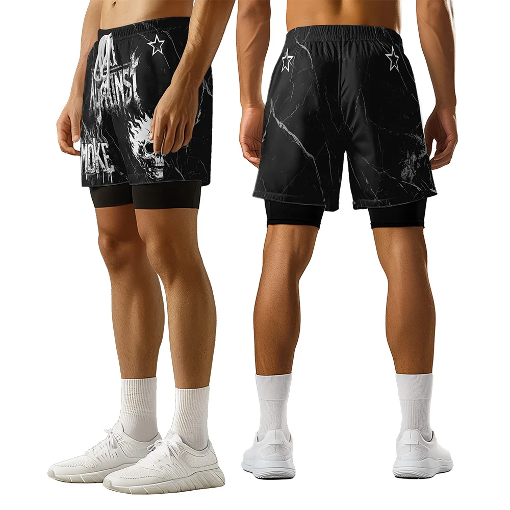 

2024 New design head of skeleton Summer 3D Advanced Print Casual trend Sports High Street basketball shorts men shorts