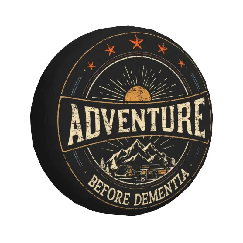 Funny Adventure Camper Travel Spare Wheel Cover for Jeep Honda 4WD Trailer Custom Mountain Travel Tire Protector 14\