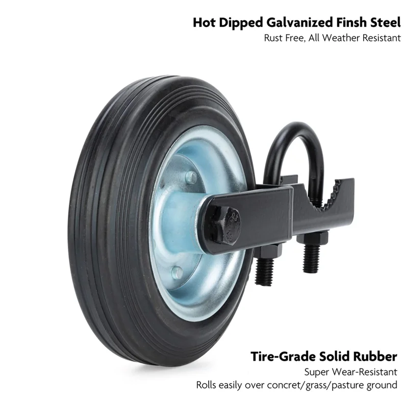 6 Inch Gate Wheel Gate Caster Kit Heavy Duty Gate Helper Wheel Gate Support Wheel For Chain Link Fence Swing Gate, Durable Black