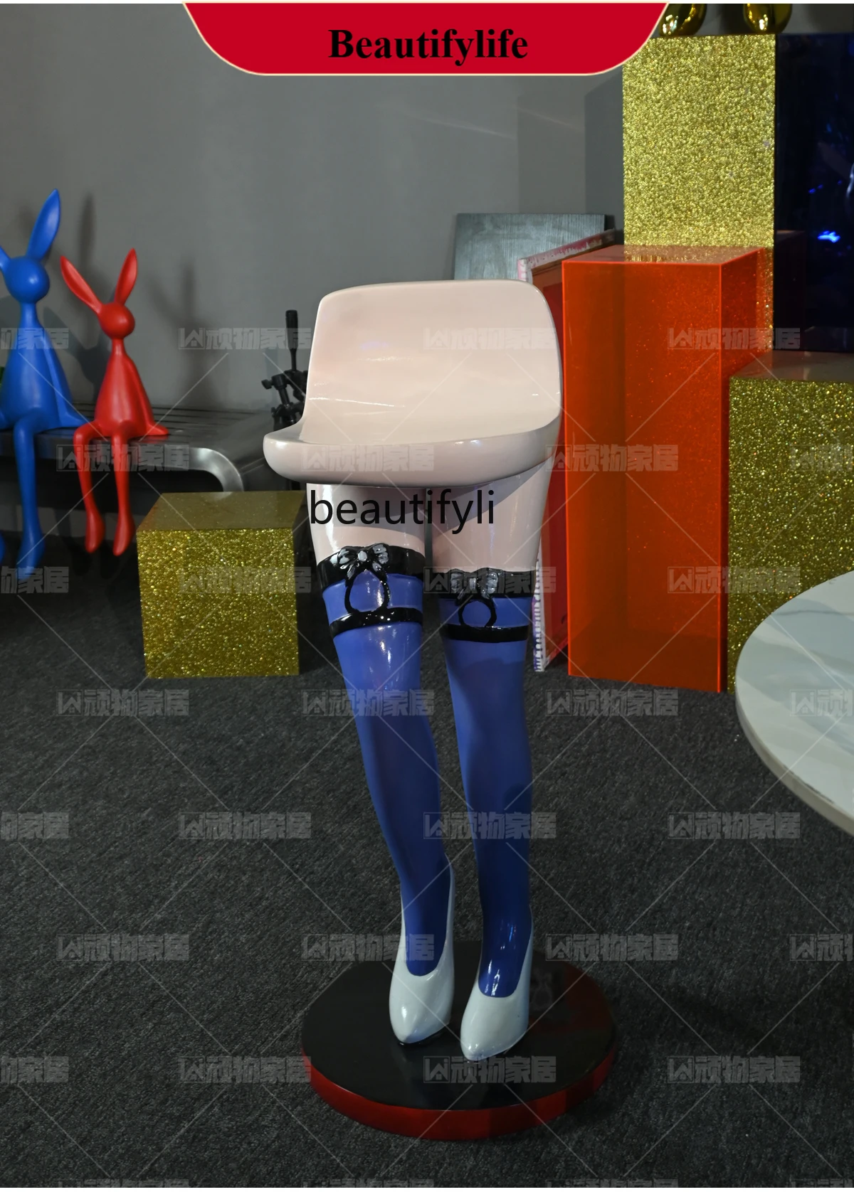 

D178 Creative Trendy Beautiful Legs Chair Beauty Chair Figure Sculpture Model Fiberglass KTV Decorations