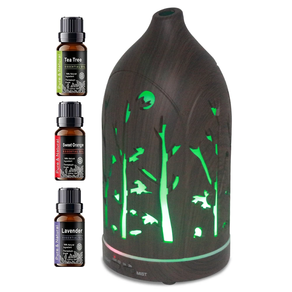 

200ml Aromatherapy Diffuser With 7 Color LED Lights Deep Wood Humidifier Ultra-Quiet Perfect for Sleep, Yoga & Workspace