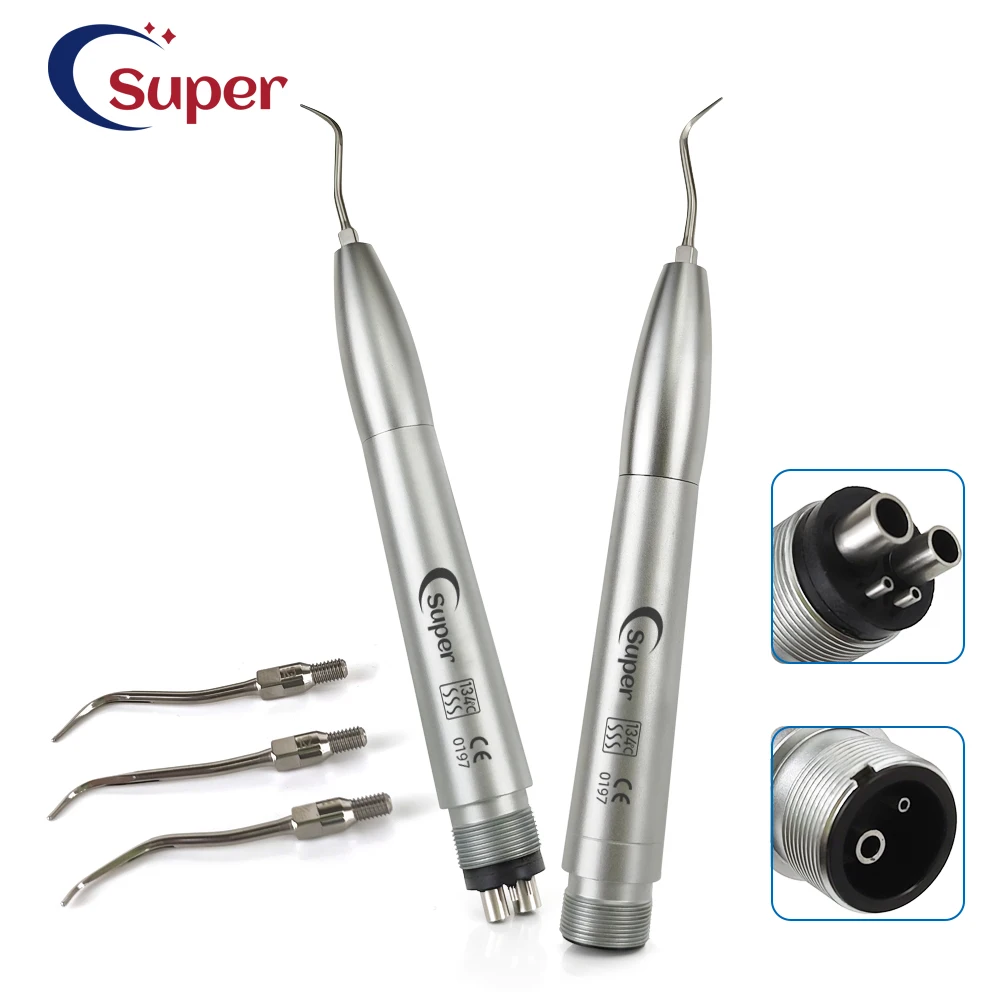 Dental Ultrasonic Air Scaler Calculus Remover Cleaning With 3 Tips K1 K2 K3 for KV 2/4 Holes Connect Ultrasonic Handle tools