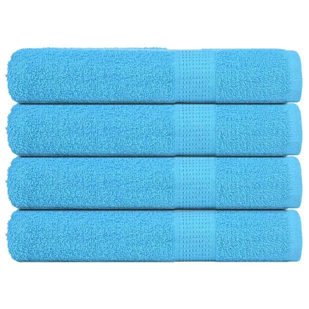 4-Piece Turquoise Cotton Towels Set - 100x200 cm, 360 GSM, Ultra-Absorbent Luxury Bath Towels