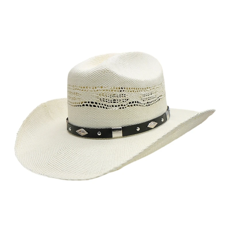 Handmade Straw Hat Western Hat Unisex Denims Hat Wide Border Hat Vintages Hat