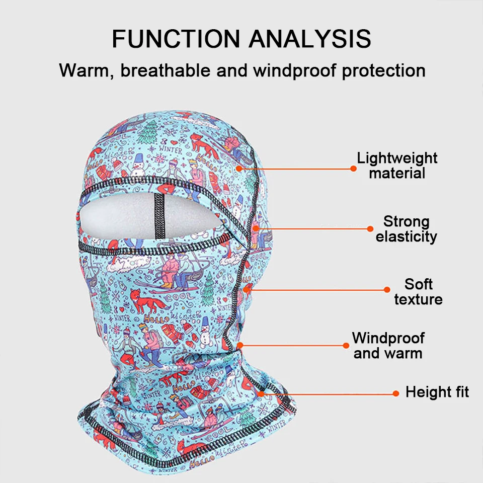 Winter Windproof Warm Balaclava Children Adult Unisex Fleece Face Mask Cold-resistant Cycling Motorcycle Climbing Ski Headcover