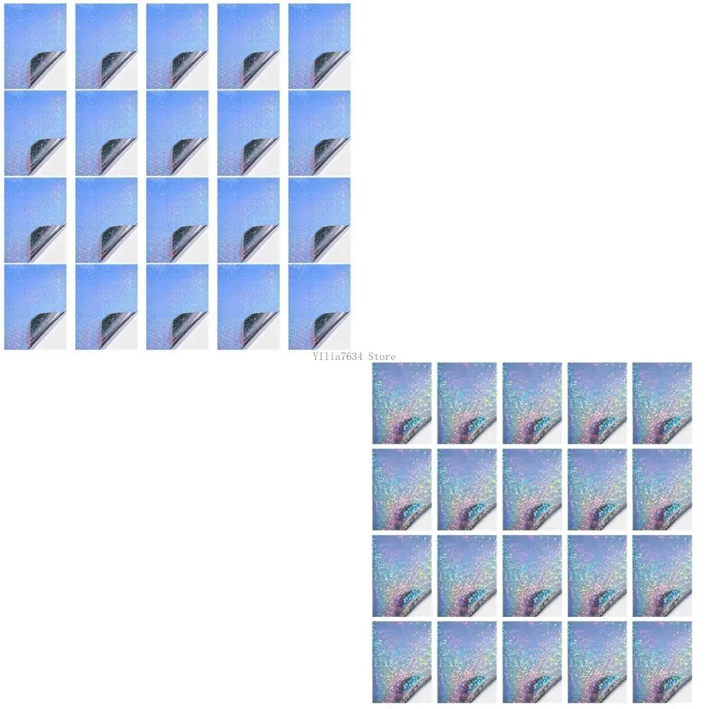 20 매/세트 비닐 스티커 용지 방수 필름 자체 접착 스티커 용지