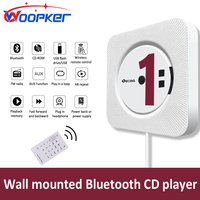 Woopker Portable CD Player KC-808 Bluetooth 5.1 Wall Mounted Desktop MP3 CD Player Support USB / FM / AUX Playback Mode for Home