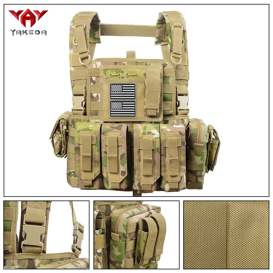 

Дышащий и удобный камуфляжный жилет YAKEDA для активного отдыха с карманами на молнии и складными карманами по обеим сторонам.