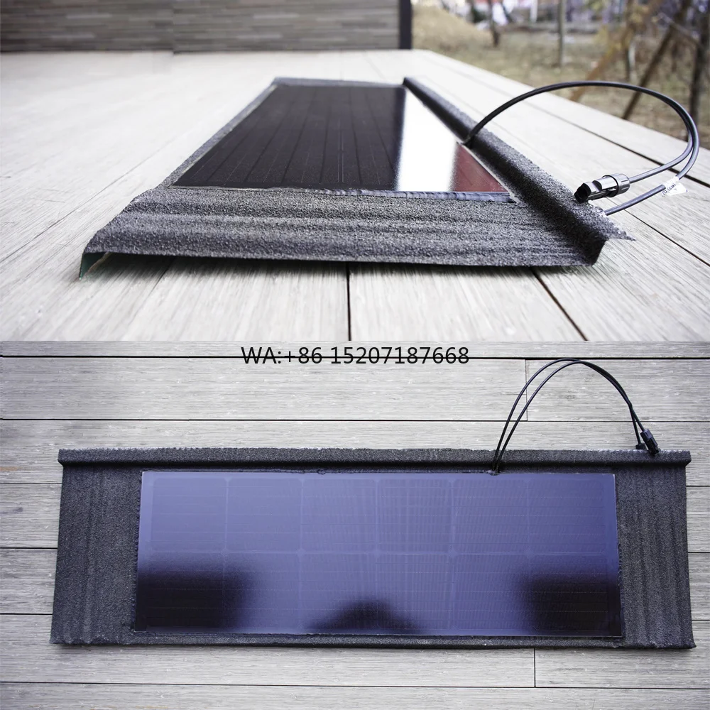 Roofing System Off Grid Building Energy Power Solution Solar Tile Quacent Wholesale BIPV Solar Roof Shingles Photovoltaic