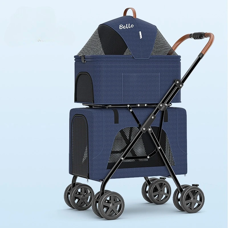 

Waterproof Dog Stroller with Storage Basket Breathable Mesh Pet Cart Foldable Pet stroller for Small Pets Car Travel Approved