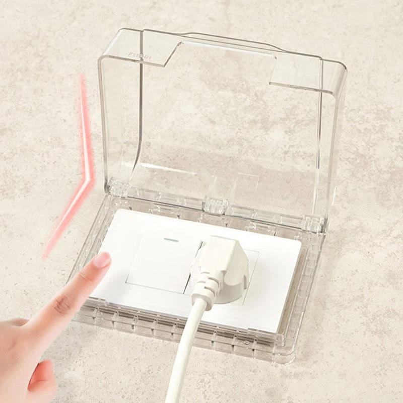 1Pc Zelfklevende Waterdichte Elektrische Plug Cover Splash Box Sockets Switch Protection Box Protector Badkamer Benodigdheden