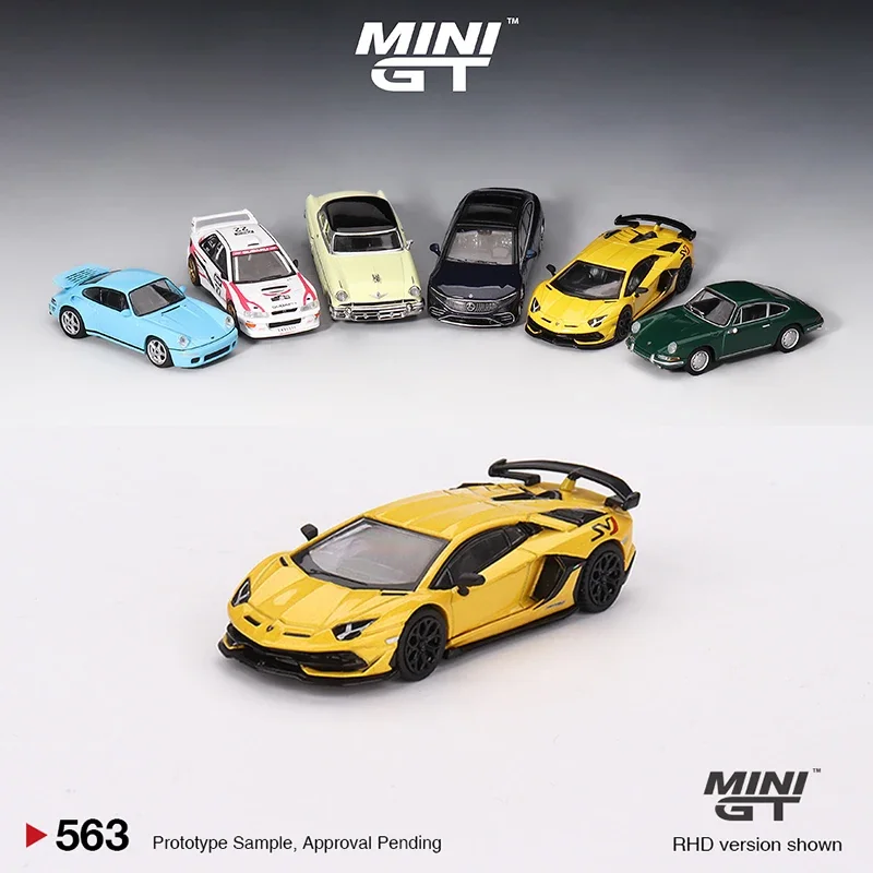 

MINIGT 1:64 Model Car Lambor Aventador SVJ New Giallo Orion Alloy Sport Vehicle #563 LHD