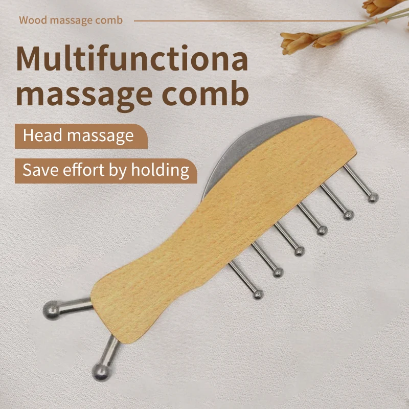 

Wooden Massage Comb Gua Sha Comb for Head Scalp Facial, Body Massage Natural Birch Comb Massager Acupressure Tools