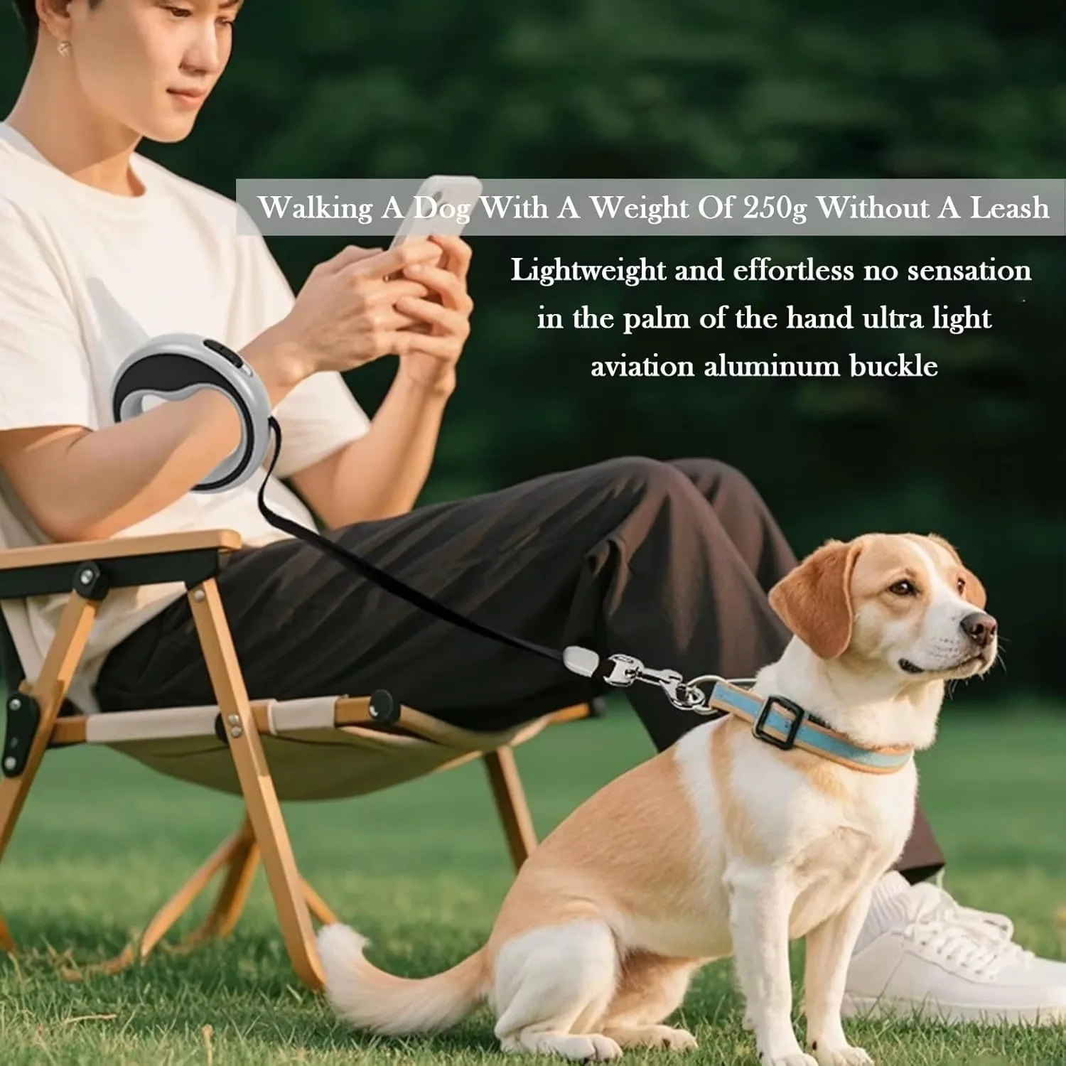 

Retractable dog rope heavy duty retractable dog rope strong nylon belt traction rope one hand brake lock design tangle-free desi