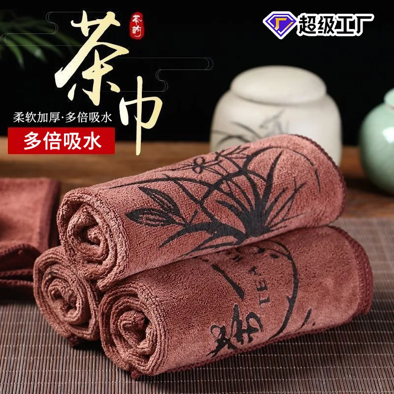 Strictly selected absorbent t ea towel, soft printed towel is not easy to lose hair,table rag, thermal insulation to