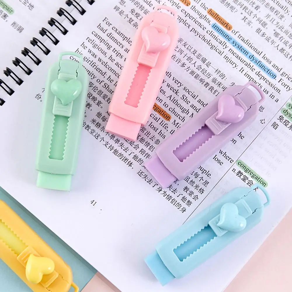 

Stationery Supply Portable Push-pull Eraser Creative Cute Push Pull Rubber Solid Color Retractable Bow Rubber Drawing