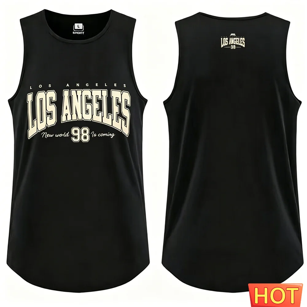 Summer Retro basketball jersey men's t-shirts and tank top letters fitness vest Round neck men's vest Men Gym Cheap y2k clothing
