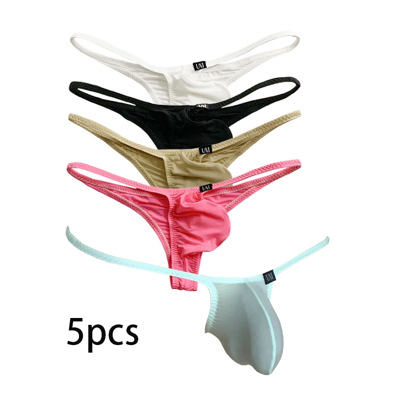 Hot Sale Men\'s Bikini Underware Transparent Thin Nylon Material Low Waist Mens Sexy G-Strings & Thongs Brief