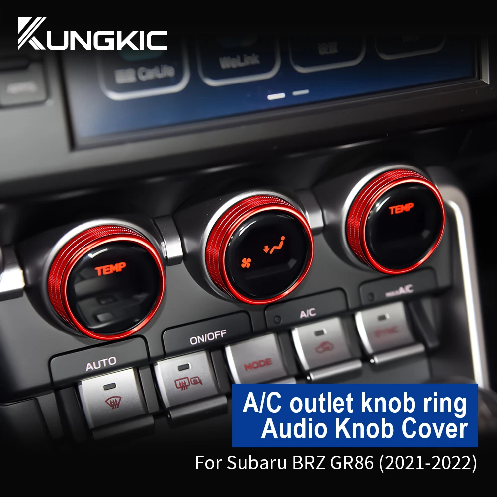 KUNGKIC AC Adjustment Knob For Subaru BRZ Toyota GR86 2021 2022 2023 2024 Switch Ring Navigation Audio Knob Accessories Trim