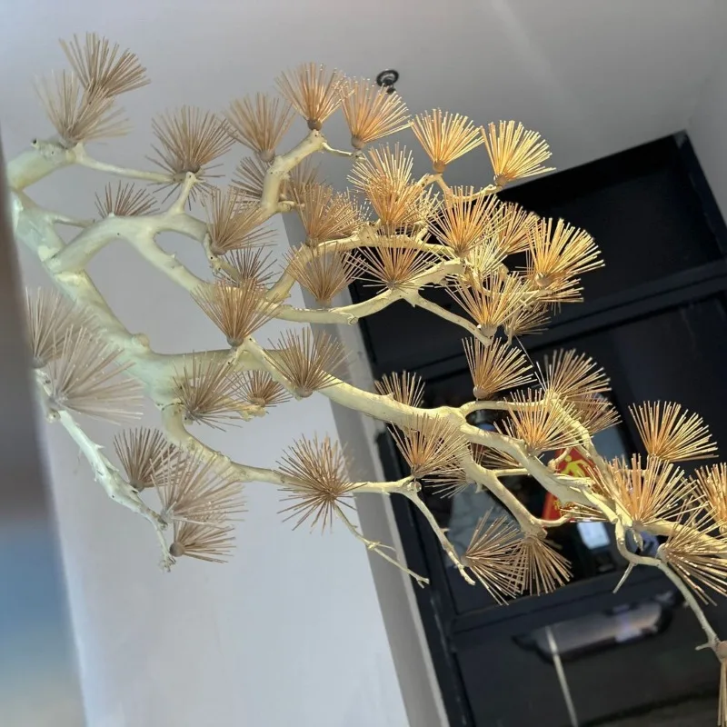 

Simulation hanging welcome pine new Chinese carving pine dead wood model room tea room landscaping
