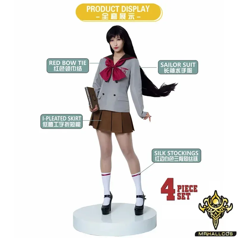 

2025 12 MRHALLCOS Anime Cosplay Sailor Mars Rei Hino Moon Crystal school uniform uniforms costume Halloween JK Party Kid Adult W