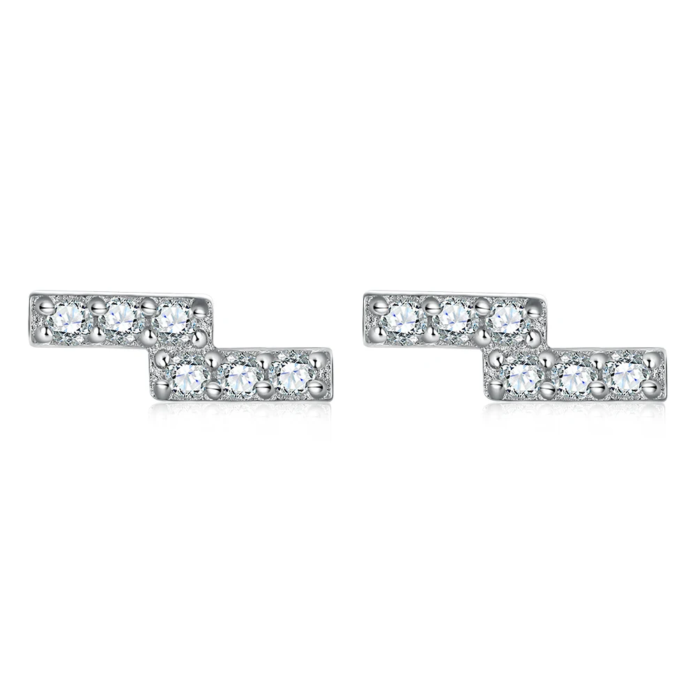 

Fashion Earrings Minimalist Stud 925 Sterling Silver Cubic Zirconia Mini Tiny Stud Earrings