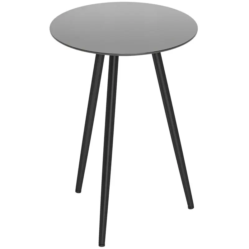 Petite table basse ronde, table d'appoint, plateau en verre trempé, pieds effilés, structure en acier, Ø 40 x 50 cm, noir
