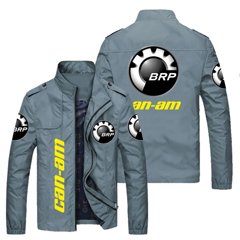 2023 New Men\'s Jackets Brp Can-am Logo Print Zipper Jacket Hip-hop High Street Baseball Jacket Men Windcheater Motorcycle Jacket